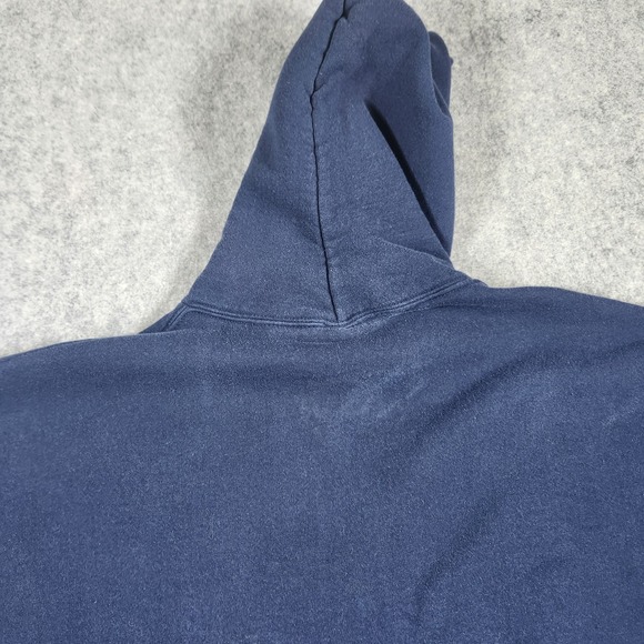 Vintage Russell Athletic Hoodie Mens XXL Blue Boxy 90s Mexico Blank - Picture 10 of 11
